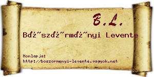 Böszörményi Levente névjegykártya