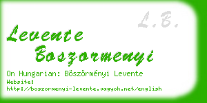 levente boszormenyi business card