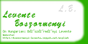 levente boszormenyi business card